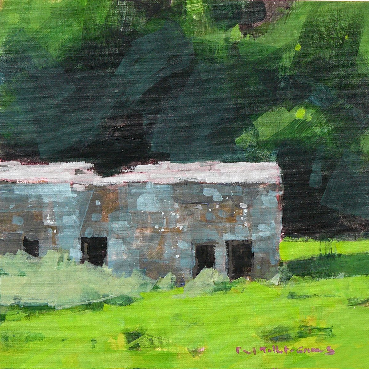 Another #painting now with a new owner. I love this place, just below #Keld in #Swaledale. There's a deep tree plantation behind it which provides amazing contrast and it is such a peaceful place.

Swaledale barn
#Acrylic on paper
8 x 8in

#yorkshiredales #art