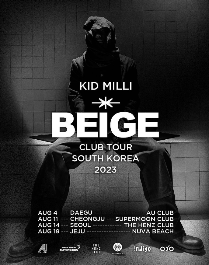 230802 kidcozyboy Instagram Update “#BEIGE club tour 2023 AUG 4th #DAEGU @ CLUB AU AUG 11th #CHEONGJU @ CLUB SUPERMOON AUG 14th #SEOUL @ THE HENZ CLUB AUG 19th #JEJU @ NUVA BEACH” #kidmilli #키드밀리