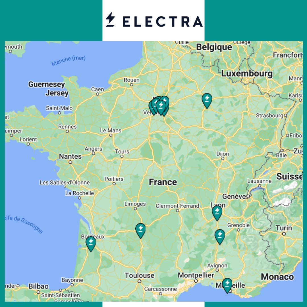 Voici la carte des futurs stations d’IECharge, TotalEnergies et Electra !

+ 219 stations <a href="/IECharge/">IECharge</a> 
+ 17 stations <a href="/TotalEnergies/">TotalEnergies</a>
+ 13 stations <a href="/go_Electra/">Electra</a> 

-&gt; tinyurl.com/StationsVE (carte made by <a href="/DSchoelens/">Denis SCHOELENS</a>)

*Ces stations s’inscrivent dans le cadre des lauréats de l’ADEME.