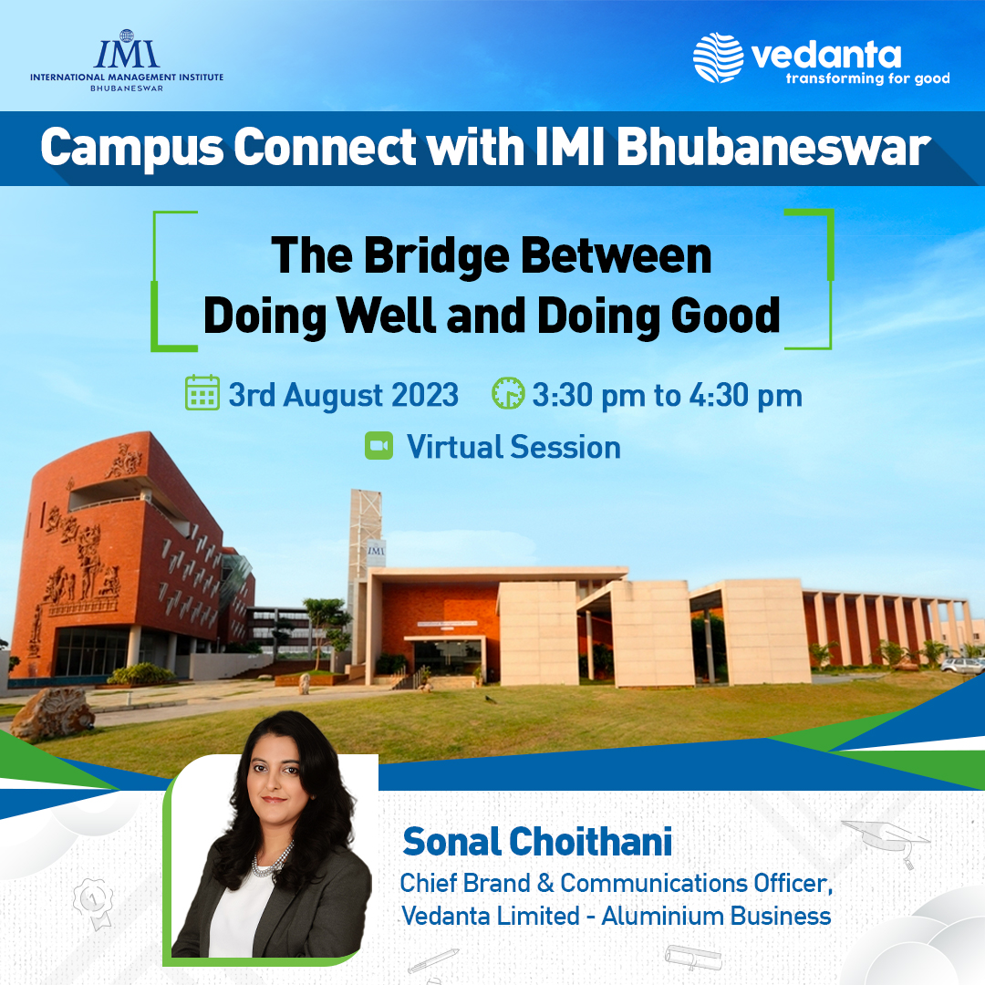 VedantaAluminum's tweet photo. We are thrilled and looking forward to engaging with some of the brilliant minds of IMI Bhubaneshwar on ‘The Bridge Between Doing Well &amp; Doing Good’.
@ChoithaniSonal #CampusConnect #Vedanta #Aluminium #BridgingTheGap #DoingWellDoingGood #IMI #Bhubaneshwar #IMIBhubaneshwar https://t.co/ZQsnywQnDG