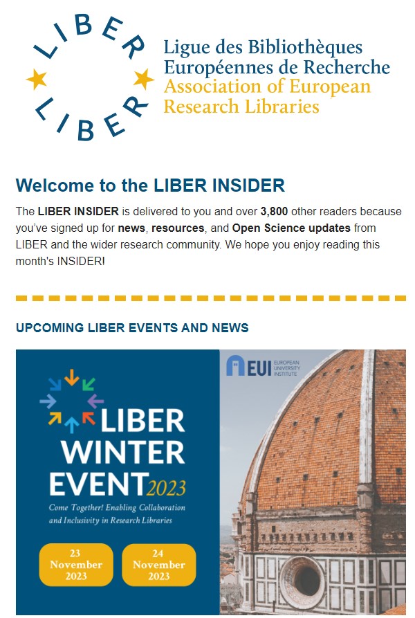 LIBEReurope's tweet image. The August edition of the LIBER Insider is here!

This month&apos;s newsletter features exciting #JobOpportunities from our member libraries @UCCLibrary, @UM_Library, @libraryncl, and @tudelftlibrary. 

Read more: ow.ly/B8NF50PqC7f

#LISjobs #libraryjobs