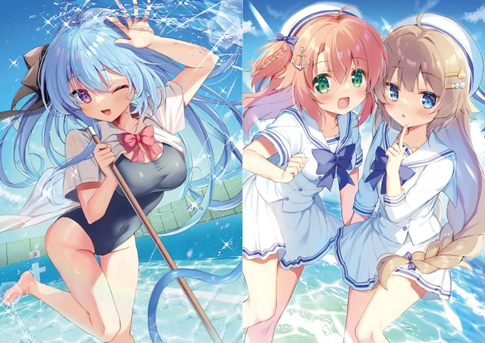 夏コミ新刊イラスト本の通販が始まりました! #いちじくよーぐると_C102  ▼通常版+ポストカード  ▼メロン専売セット(A5アクリルフィギュア)+ポストカード   ▼通常版  ▼メロン専売セット 