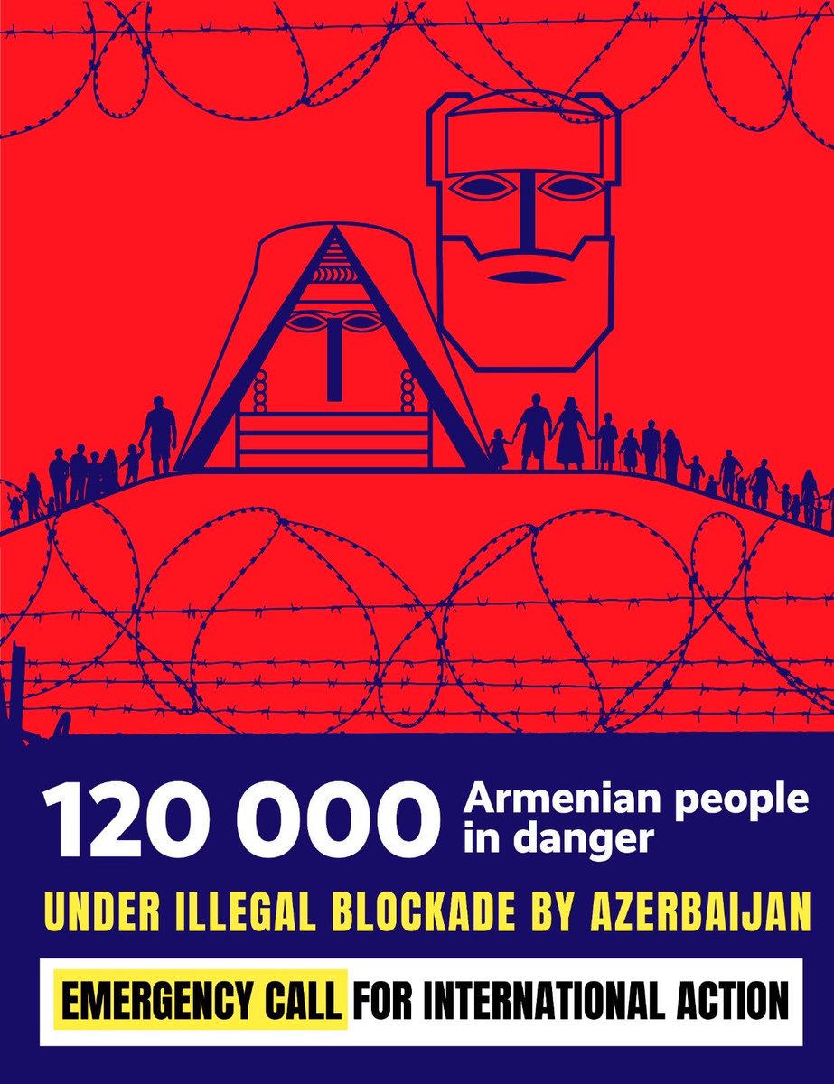 fdevedjian's tweet photo. 🚨 #ArtsakhBlockade - Jour 2️⃣3️⃣4️⃣🚨

Épuration ethnique en #Artsakh (Haut-Karabakh) 🇦🇲 par la dictature Aliyev 🇦🇿

➡️ 120.000 habitants sous la menace 

➡️ mépris des droits humains

➡️ violation des décisions de la Cour Internationale de Justice

#OpenLachinCorridor https://t.co/phLTkQFdGG