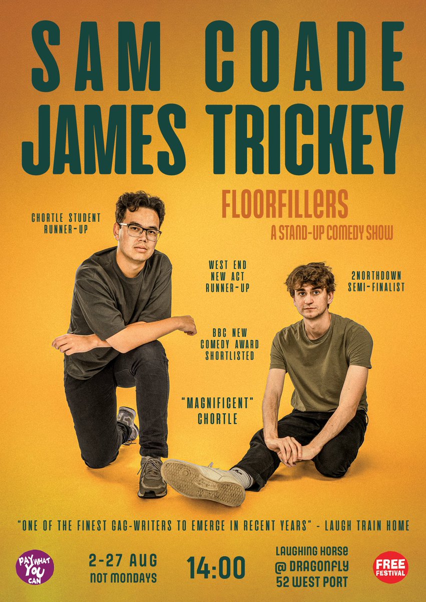 JamesTrickey_'s tweet photo. How late can you leave the promo for the fringe you ask?? Well I’m up at the fringe every day except Mondays at 2pm something something please come see the show something it’ll be a laugh or something also @official_sam_c ok I’m expecting at least 3 sell outs thanks https://t.co/xoUPfP4P73