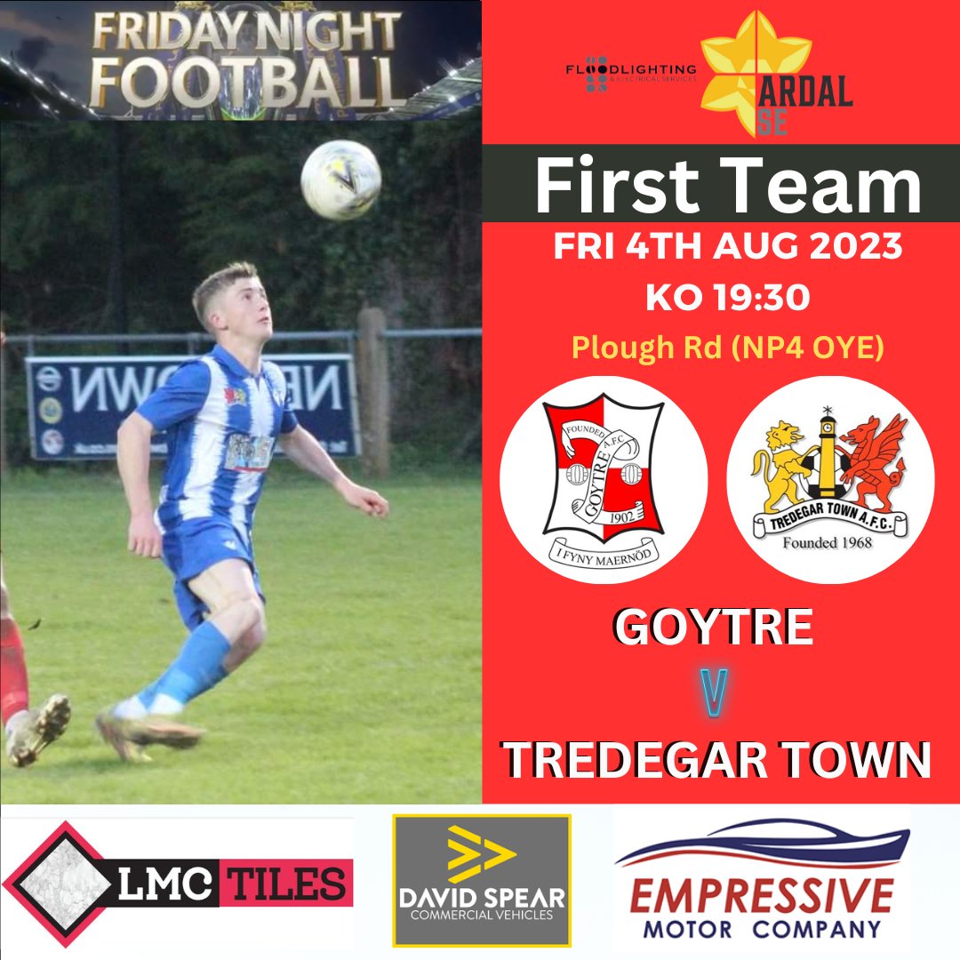 ‼️Friday Night Football ‼️

 Productive pre season on and off the pitch for the Town, but 100% focused now on carrying that momentum into league form. Tough 1st game away to @GoytreFC , but the sqaud is well up for the battle ahead.

#UpTheTown #OneTownOneClub #NewEra ⚽️⚪️🔴⚫️⚽️