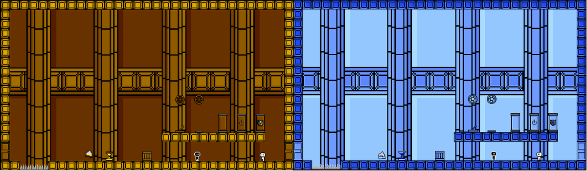 MarNeX8's tweet photo. After some time of playing with colors I decided inverting RGB colors, but keeping black and white seems like the play for Inverted reality.  

#RealityFracture #indiegames #indiegame #pixelart #Unity #indiedev #gamedevelopment https://t.co/OE4w1dnQms