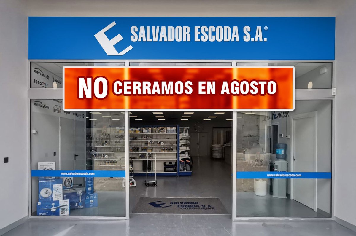 SalvadorEscoda's tweet photo. 📅🏬¡NO CERRAMOS EN AGOSTO! 💪😀
Nuestra misión es dar servicio a nuestros clientes #instaladores en todo momento y estar a vuestro ladoo🙏💙
¡FELIZ VERANO!
👉Os esperamos en nuestras tiendas: https://t.co/KPXq1j2csG
#atuservicio #instalador #Mundoclima #nocerramosenagosto https://t.co/hDZDE1GA6x