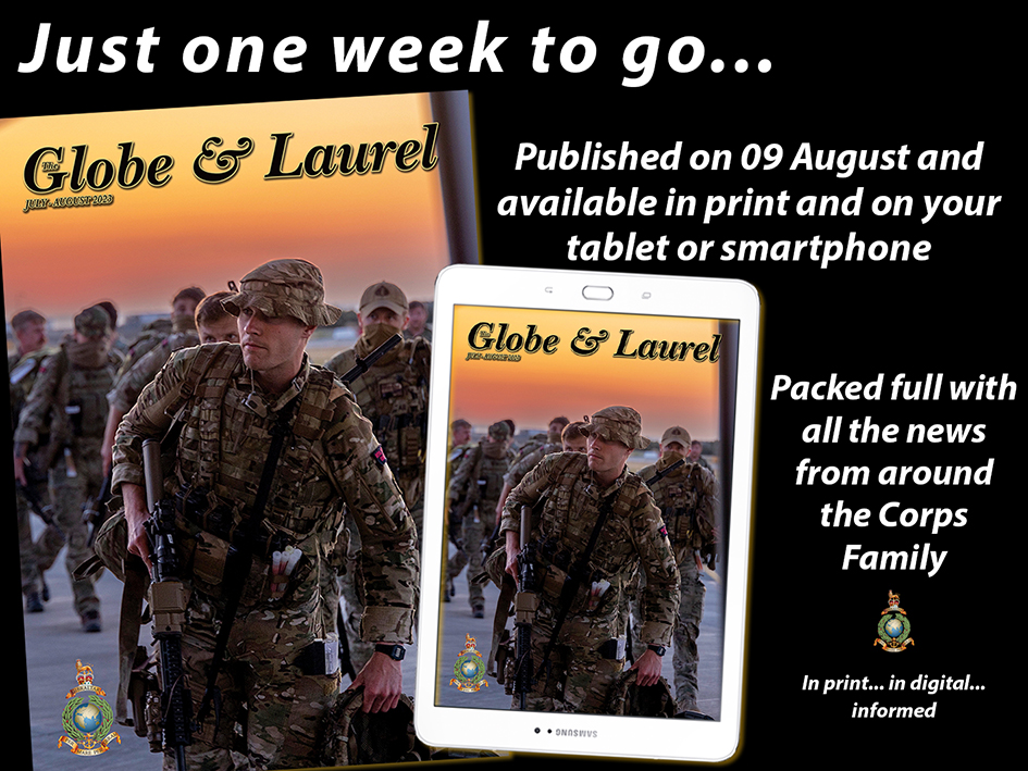 Globe & Laurel Mag (@globenlaurel) on Twitter photo Coming to Unit Post Room or doormat near you soon. Jul/Aug 23 edition of the G&L publishes on 9 Aug <a href="/RoyalMarines/">Royal Marines</a> <a href="/theRMcharity/">RMA - The Royal Marines Charity</a> <a href="/40commando/">40 Commando Royal Marines</a> <a href="/42_commando/">42 Commando Royal Marines</a> <a href="/43Commando/">43 Commando</a> <a href="/45CdoGp/">45 Commando RM</a> <a href="/47CdoRM/">47 Commando (Raiding Group) Royal Marines</a> <a href="/Commando_Ops/">UK Commando Force Operations</a> <a href="/CommandoTRG/">Commando Training</a> <a href="/co_chf/">Colonel Mark Johnson</a> <a href="/CdoLogRegt/">Commando Logistic Regiment</a>
#globeandlaurelmagazine
#informingthecorpsfamily Coming to Unit Post Room or doormat near you soon. Jul/Aug 23 edition of the G&L publishes on 9 Aug <a href="/RoyalMarines/">Royal Marines</a> <a href="/theRMcharity/">RMA - The Royal Marines Charity</a> <a href="/40commando/">40 Commando Royal Marines</a> <a href="/42_commando/">42 Commando Royal Marines</a> <a href="/43Commando/">43 Commando</a> <a href="/45CdoGp/">45 Commando RM</a> <a href="/47CdoRM/">47 Commando (Raiding Group) Royal Marines</a> <a href="/Commando_Ops/">UK Commando Force Operations</a> <a href="/CommandoTRG/">Commando Training</a> <a href="/co_chf/">Colonel Mark Johnson</a> <a href="/CdoLogRegt/">Commando Logistic Regiment</a>
#globeandlaurelmagazine
#informingthecorpsfamily