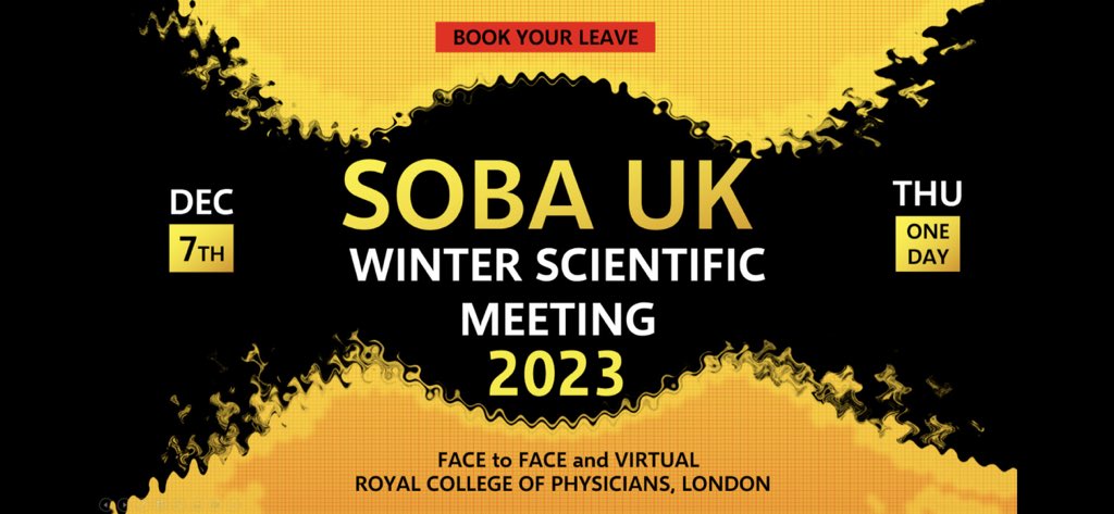 🚨BIG ANNOUNCEMENT🚨

The team <a href="/SOBAuk/">SOBA</a> are excited to announce the ever brilliant WINTER SCIENTIFIC MEETING 2023!!!

Save the date…..bookings go live next week.

Tell your friends and Book study leave NOW