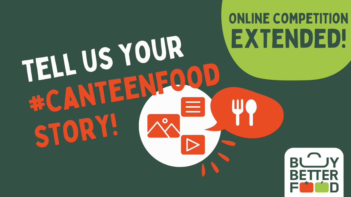 We received really inspiring and thought-provoking #canteenfood stories (THANKS to all participants)!
So, we decided to extend our #onlinecompetition! 🎉 Participation is possible until October! 🗓️
Now tell us about your experiences with #publicfood! More: buybetterfood.eu/online-competi…