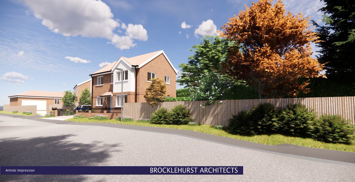 BroxArch's tweet photo. Great to see planning approval gained at a challenging site in Chalfont St Peter, where we have permission to build a new 2bed house. The use of 3D visualisation was an important element of the proposals to ensure the new building was complimentary of its context and neighbours. https://t.co/AdYMz9W3dw