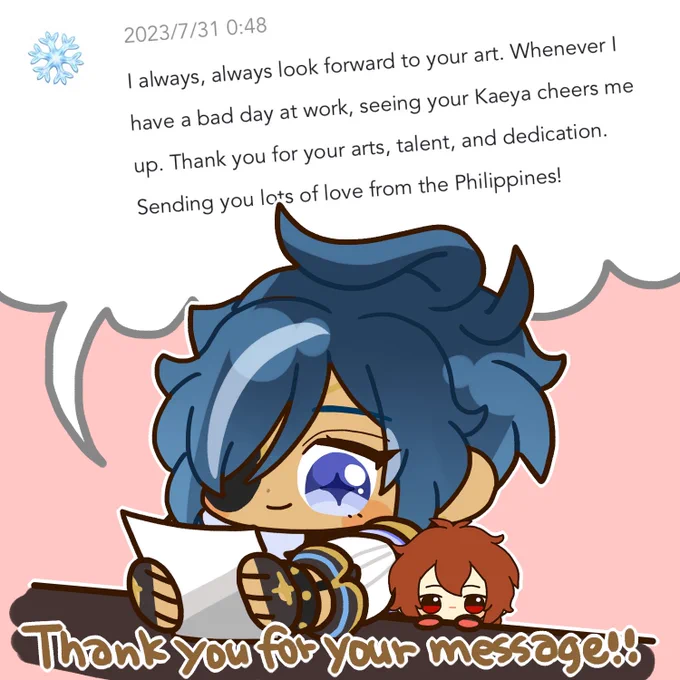 メッセージありがとうございます本当に励みになりますThank you for your message! Really encouraging I replied  