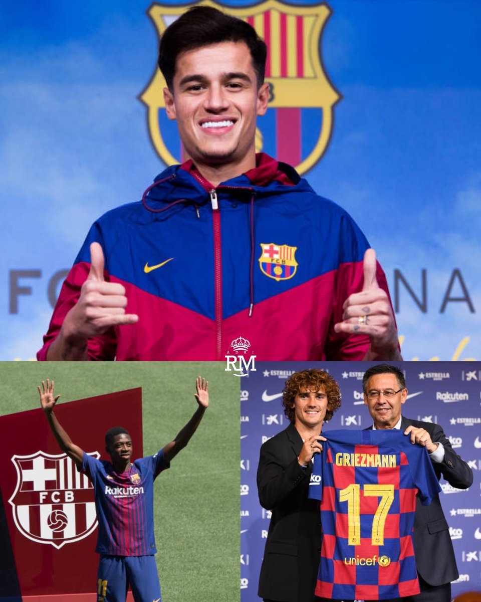 - Philippe Coutinho, 160 millones.
- Antoine Griezmann, 120 millones.
- Ousmane Dembélé, 150 millones.

430 millones y 0 Champions. 🤣😂