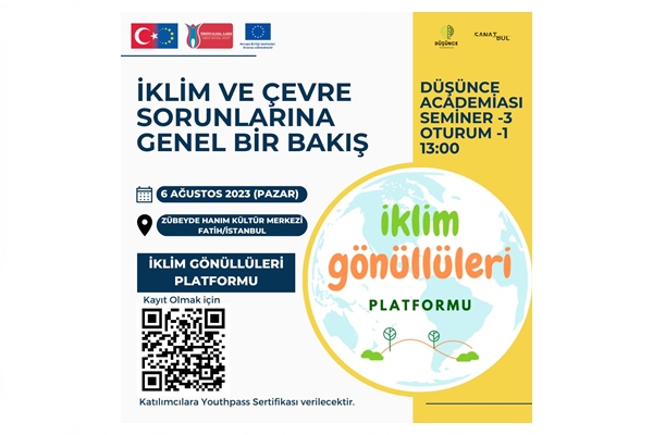 👩🏽‍💻 Düşünce Academiası | İklim ve Çevre Sorunları Semineri 📅 Tarih: 06 Ağustos 2023 ⌚ Saat: 13.00- 17.00 bit.ly/3DDiuzx