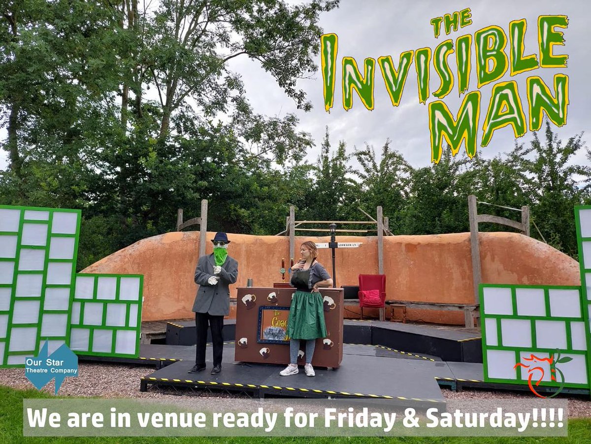 Get yourself booked and get your picnics at the ready - #TheInvisibleMan is making his appearance at Dragon Orchard, Putley 4th &amp; 5th August at 2pm and 6pm! And no worries about the weather - the seating is all covered!  Details at ourstartheatrecompany.com/what-s-on