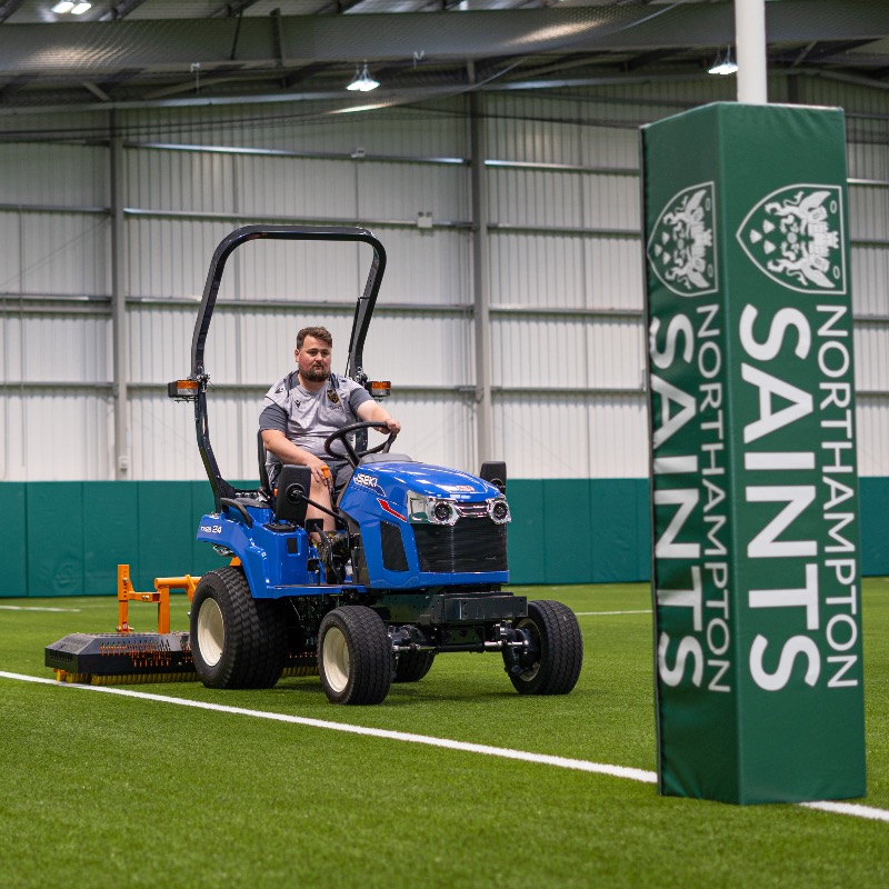 SaintsRugby's tweet photo. We're delighted to welcome @iseki_uk to our family of partners 🚜

The five-year deal sees ISEKI provide vehicles for use by our world class grounds team at cinch Stadium at Franklin's Gardens 🤝