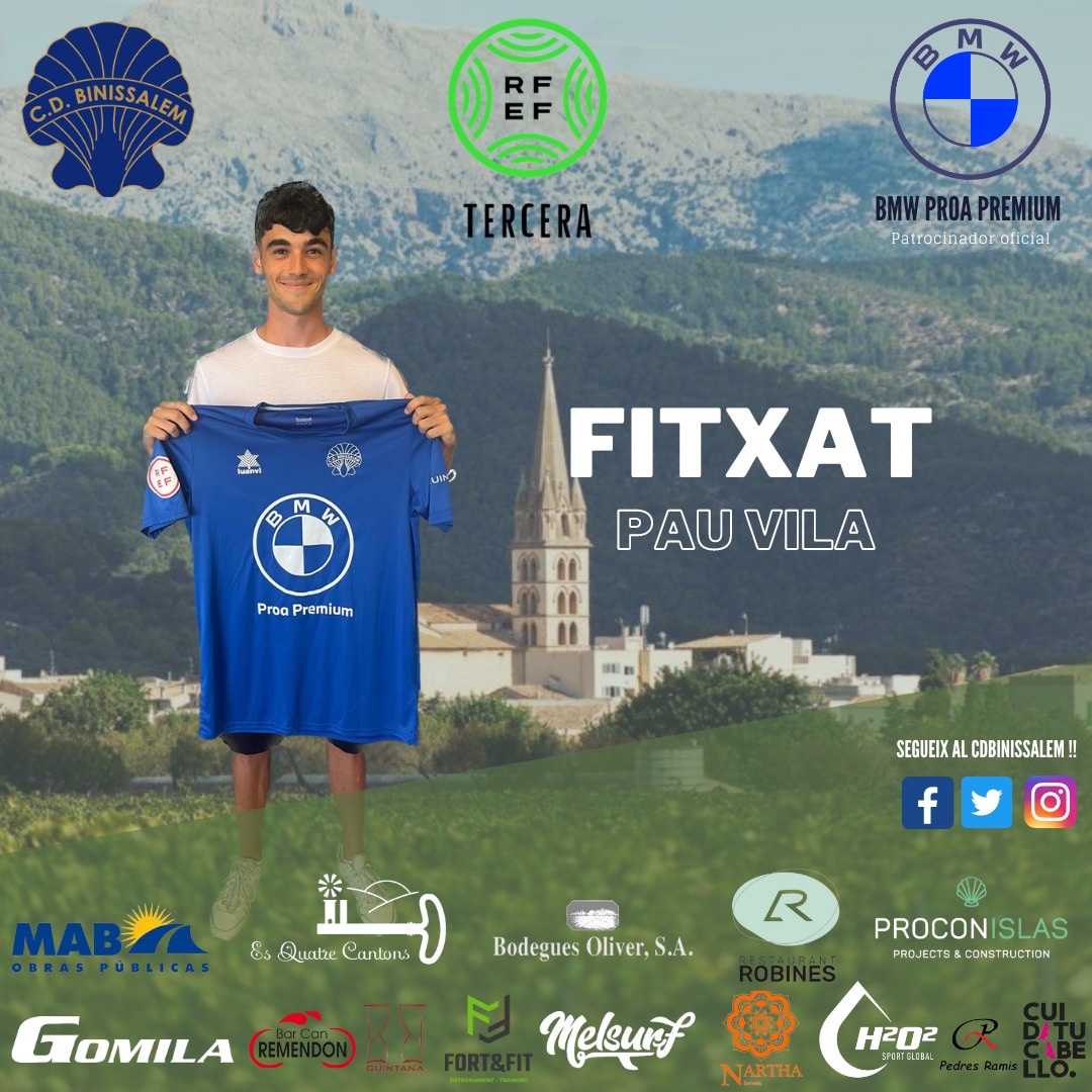 Arriba cedit del <a href="/RCD_Mallorca/">RCD Mallorca</a>, Pau Vila, de 20 anys, sobrat de talent i personalitat per a timonejar el centre de camp del Bini. Força Pau!!! Benvingut!!! 💪💪💙💙