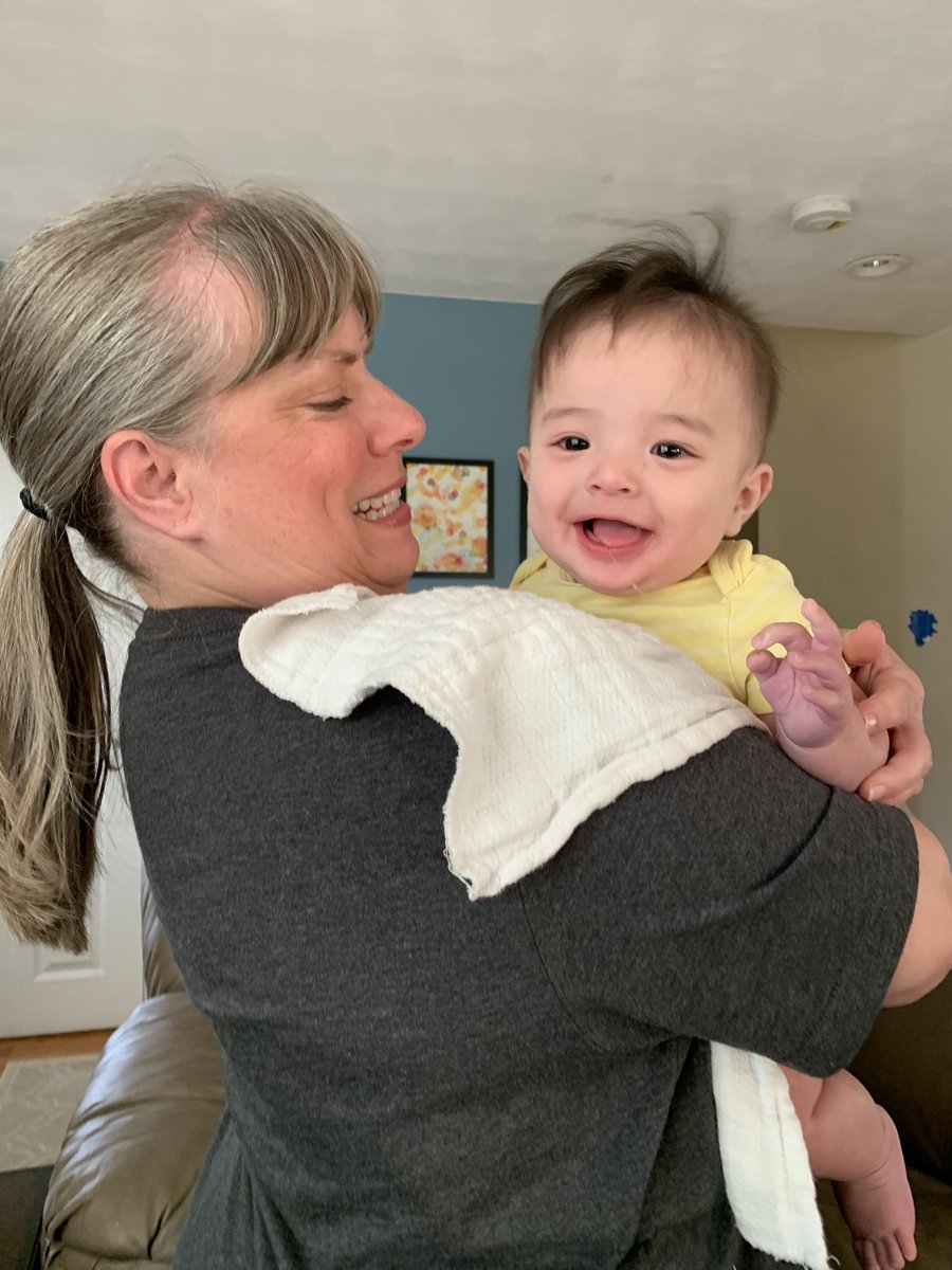 Good morning from Boston. Grandpa gave Max his morning bottle and Nana held him to burp. Heading south in a few minutes.