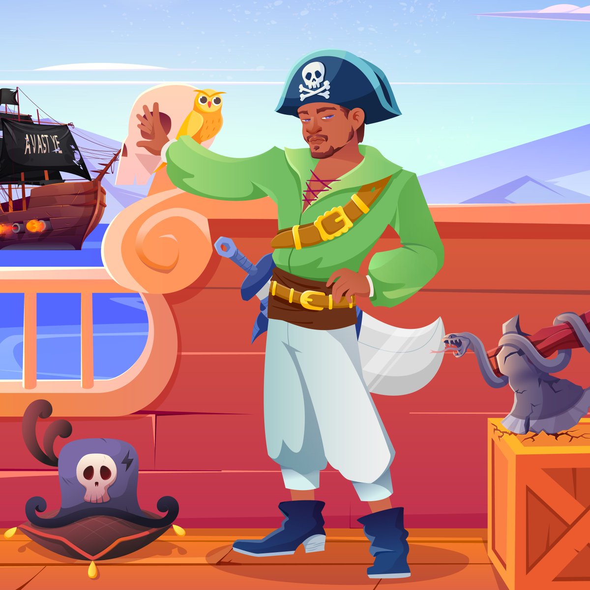 Web3Pirates's tweet photo. Hello, fellow pirates! Ready to set sail on another adventure today? Remember to always keep an eye out for treasure and watch your back on the high seas. Arrr!  We will be sharing some of our $LOOT with you soon, so like, retweet, and drop your wallet.

https://t.co/YVW6G7sSnr https://t.co/FroH7Skxen
