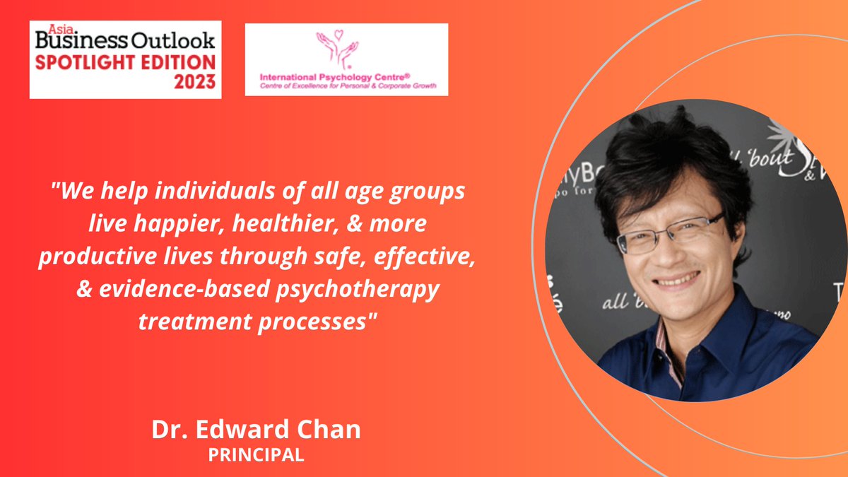 AsiaBusinessOu1's tweet image. International Psychology Centre has been selected by Asia Business Outlook as one of the &apos;Spotlight Edition -2023&apos;.

Article: lnkd.in/gnwYgSXe

@DrEdwardChan, PRINCIPAL

#SpotlightEdition #mentalhealth #neurologicaldisorders #AsiaRegion #Organization #Development #magazine