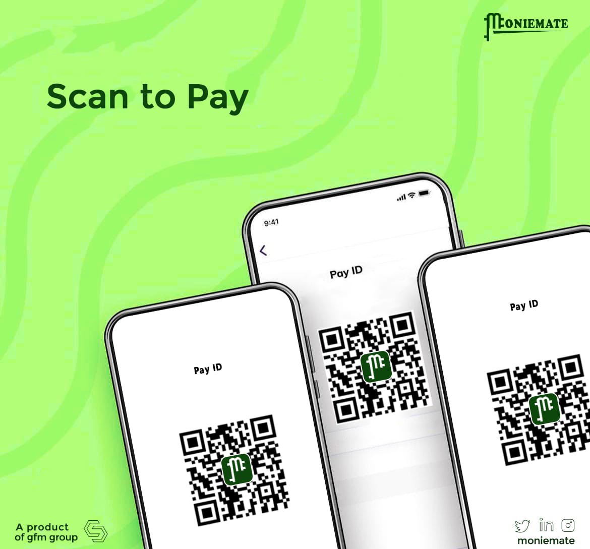 moniemate's tweet image. Another way you could protect our identity and personal information...
Get ready to scan and pay..
#moniemate #fintech #beincharge #ai #easylife #africafinnace #technology #gfmgroup #business #developingtechniques #startup