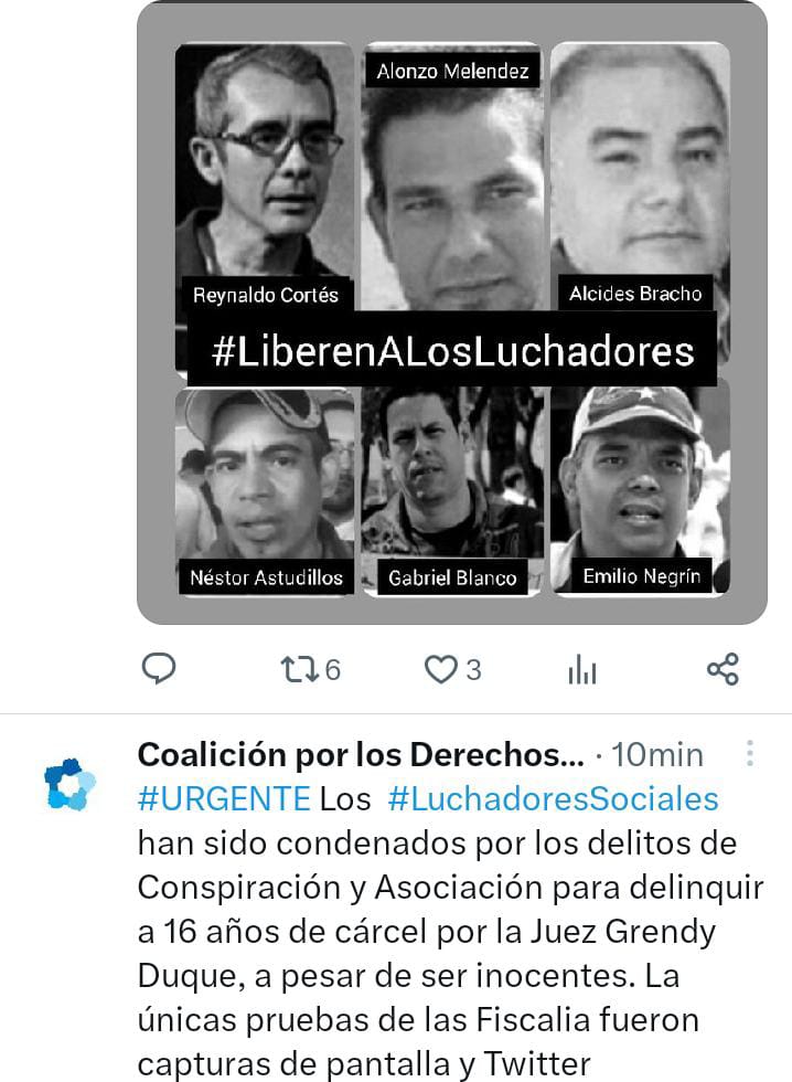 En un país donde aplican retroceso en derechos laborales, los trabajadores salen a reclamar ante los abusos de poder y se les condena por asociación para delinquir  siendo ellos los robados...mientras en la otra esquina Guaidó, Tareck y muchos más son protegidos por el Estado.