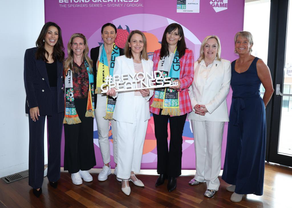 Sydney/Gadigal edition of the #BeyondGreatness speakers series was held today. Privileged to hear from Christine Holgate, <a href="/hellosunshine/">Hello Sunshine</a> CEO Sarah Harden + expert football panel in <a href="/swalshy9/">Sarah Walsh</a>, Emily Gielnik &amp; <a href="/elise_kk8/">Elise Kellond-Knight</a>. Everyone pumped to see what <a href="/thematildas/">CommBank Matildas</a> can do Mon night!