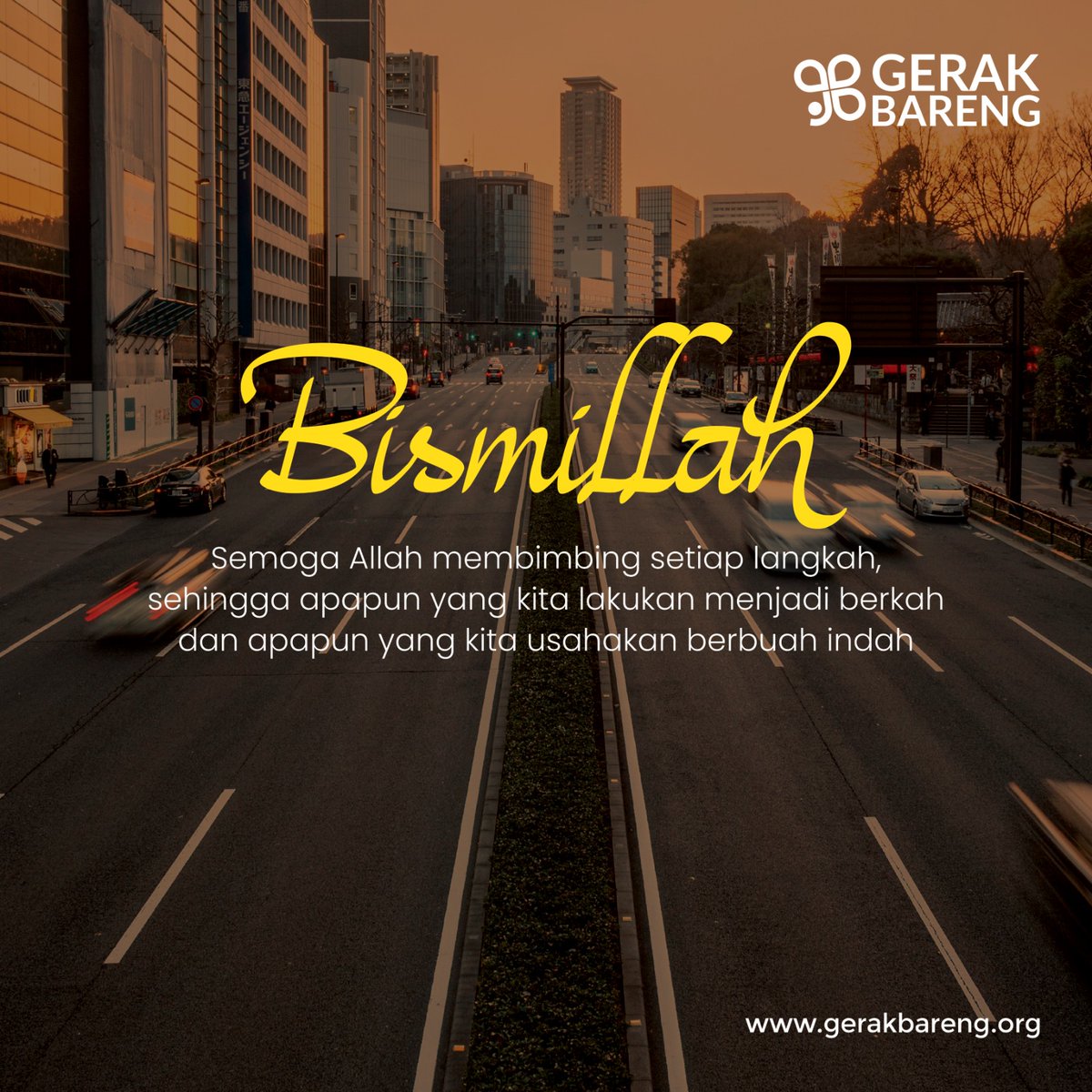 Sebuah kata yang 'powerfull' saat kita ingin melakukan sesuatu atau memutuskan sebuah keputusan penting.

Bismillah: "Dengan menyebut nama Allah..."

Semoga dengannya segala aktivitas kita diberkahi, diganjar pahala &amp; ditunjukkan yang terbaik. #bismillah - gerakbareng.org