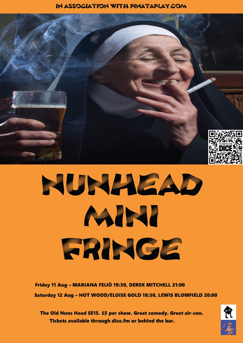 @SaimaFerdows I'm part of the Nunhead Mini Fringe, organised by Lewis Blomfield in association w @pinataplay - I'm doing my wip show Blue Pencil, about censorship, religion & self discovery. @derekscottmitch shares the Friday w me. Hot Wood, Eloise Gold and Lewis take the Saturday!