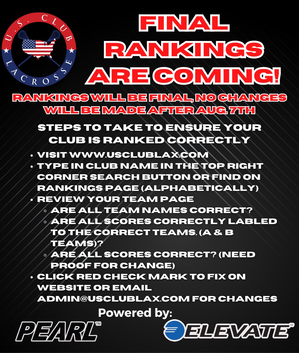 USClubLax's tweet image. Review your team pages! Parents/players/coaches everyone can help with proof! 
Visit usclublax.com 
Also add your tourney to our tournament page! All free! Let’s make life easier on club directors looking for fall and 24 summer tourneys