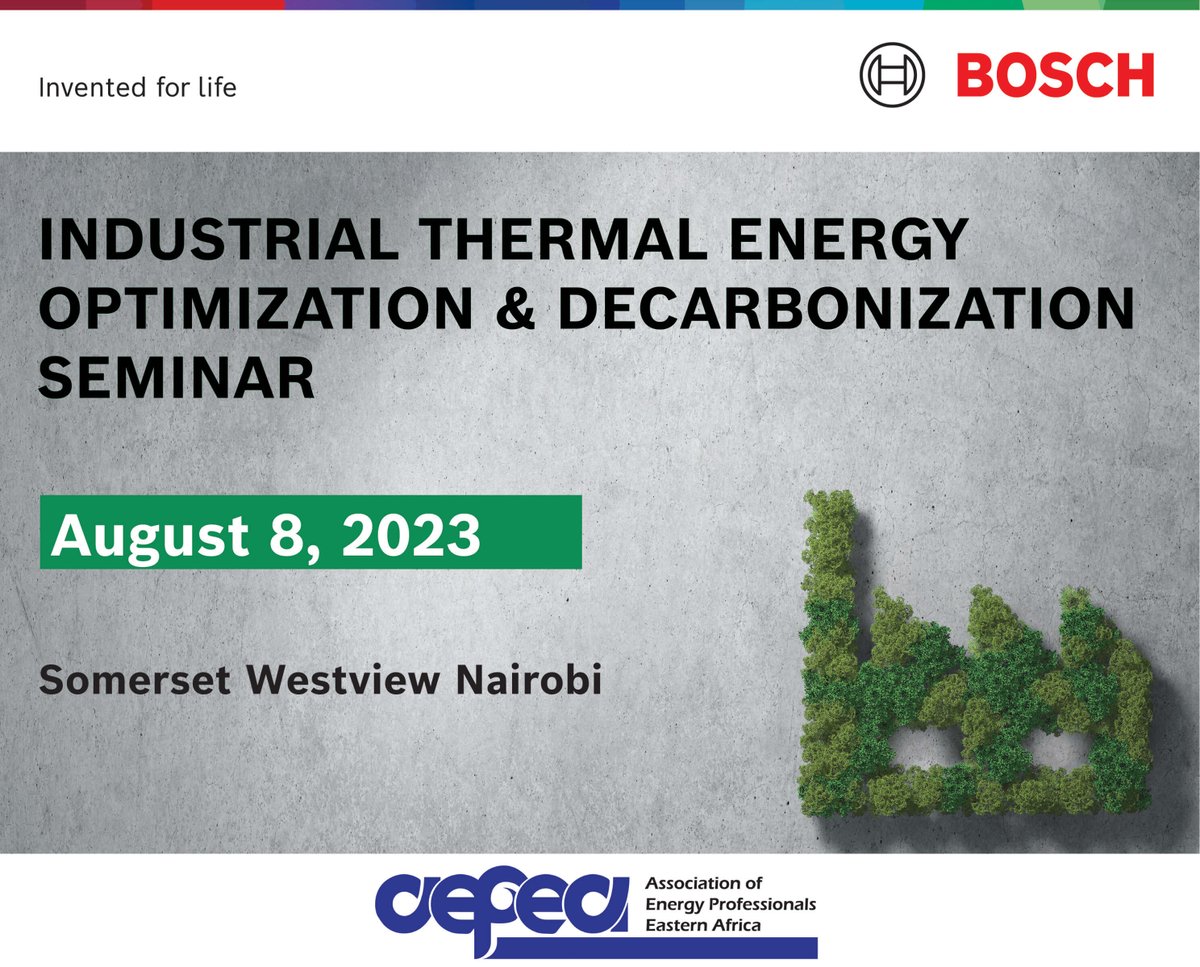 aep_ea's tweet photo. Have you registered for this seminar on Industrial Thermal Energy Optimization and Decarbonization? The event will be held on 8th Aug.

If interested, register here https://t.co/l94QsUjcxd and you shall receive an email confirmation.

Limited slots available. https://t.co/I7gV9JU2s4
