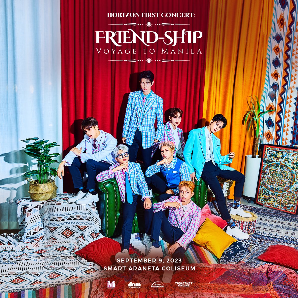 All aboard, ANCHOR?

Catch the global pop group, HORI7ON in their first-ever concert!

MLD Entertainment proudly presents:

HORI7ON 1ST CONCERT: Friend-SHIP 
[Voyage To Manila]

Tickets go on sale this August 19, 2023 at 12 NN PHT!

🗓2023.09.09 | 6PM PHT
📍Smart Araneta Coliseum