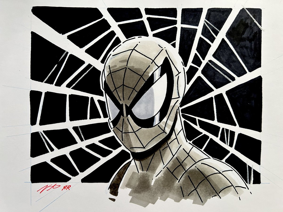 Quick Spidey yesterday for #SpiderManDay . Pen, ink, Copics on Bristol.