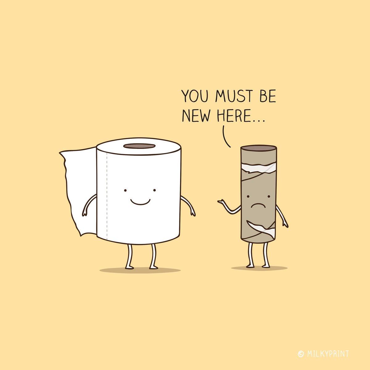 milkyprint's tweet photo. Some jokes to start of your work day…😅 #toiletpaper #toast #kitchen #work #humour #illustrarion #milkyprint https://t.co/Od0RyBRG9q