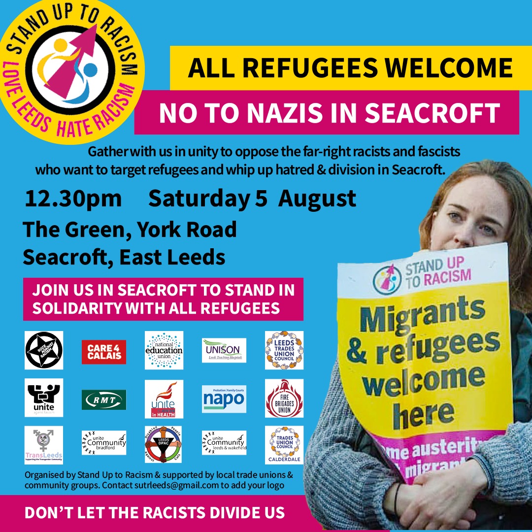 Say No to Nazis in Seacroft, Leeds this Saturday.

#Refugeesarewelcomehere