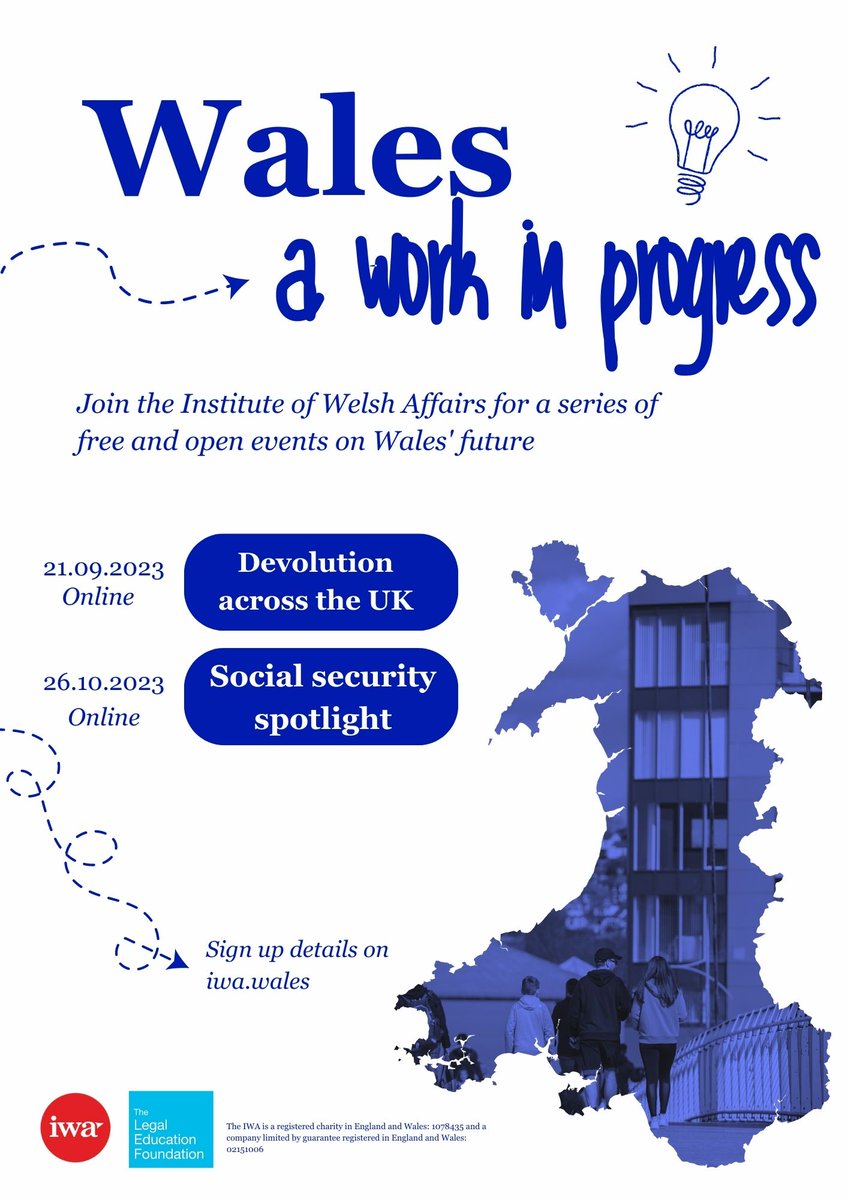 📣 Save the dates! 📣
We are excited to announce 'Wales 🏴󠁧󠁢󠁷󠁬󠁳󠁿 a Work in Progress' is returning as a podcast *and* a free event series exploring Wales' democratic future. 
More events and episodes coming soon.
For full details and free registration 👇 ow.ly/Y6NT50PqGIq