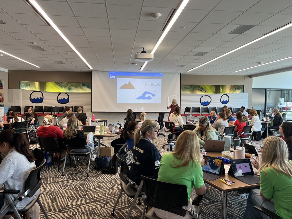 RISDiTeam's tweet photo. What a great day with elementary new hires! We focused on being intentional and purposeful with technology and of course, creative! We loved pairing up with T&amp;L today to share how students can process and communicate learning on iPad! #RISDWeAreOne https://t.co/RvubPxq9Fq