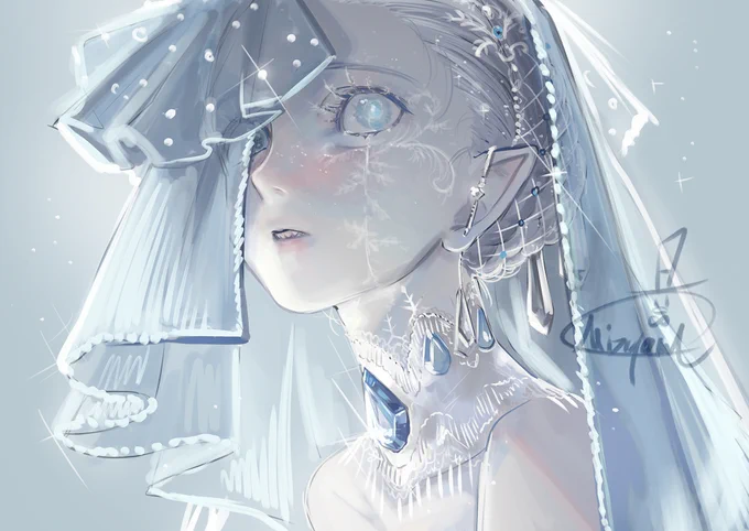 暑いので涼しい絵描きました