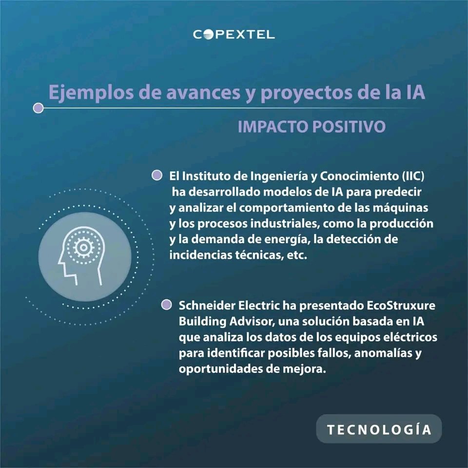 CCopextel's tweet photo. #CopextelEsTecnología👉 La inteligencia artificial (IA) hace referencia a sistemas informáticos que buscan imitar la función cognitiva humana a través de máquinas, procesadores y softwares con el objetivo de realizar tareas de procesamiento y análisis de datos. https://t.co/vgy5krj0Lq