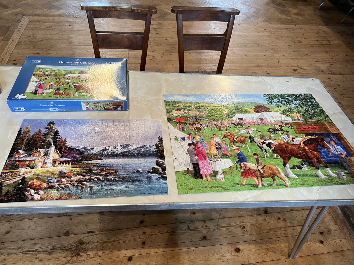 Day 3 Holiday at Home: Jigsaws completed. The sky was fiendishly difficult! ⁦@ChristChurchESh⁩ ⁦@embracingage⁩ ⁦@WeAreMortlake⁩