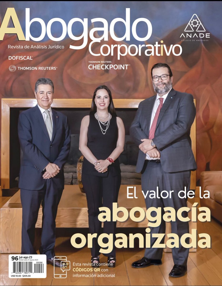 Agradezco a la acreditada revista Abogado Corporativo, la entrevista y portada. En efecto, la Abogacía organizada de México tiene un gran valor. Estamos más unidos que nunca.
