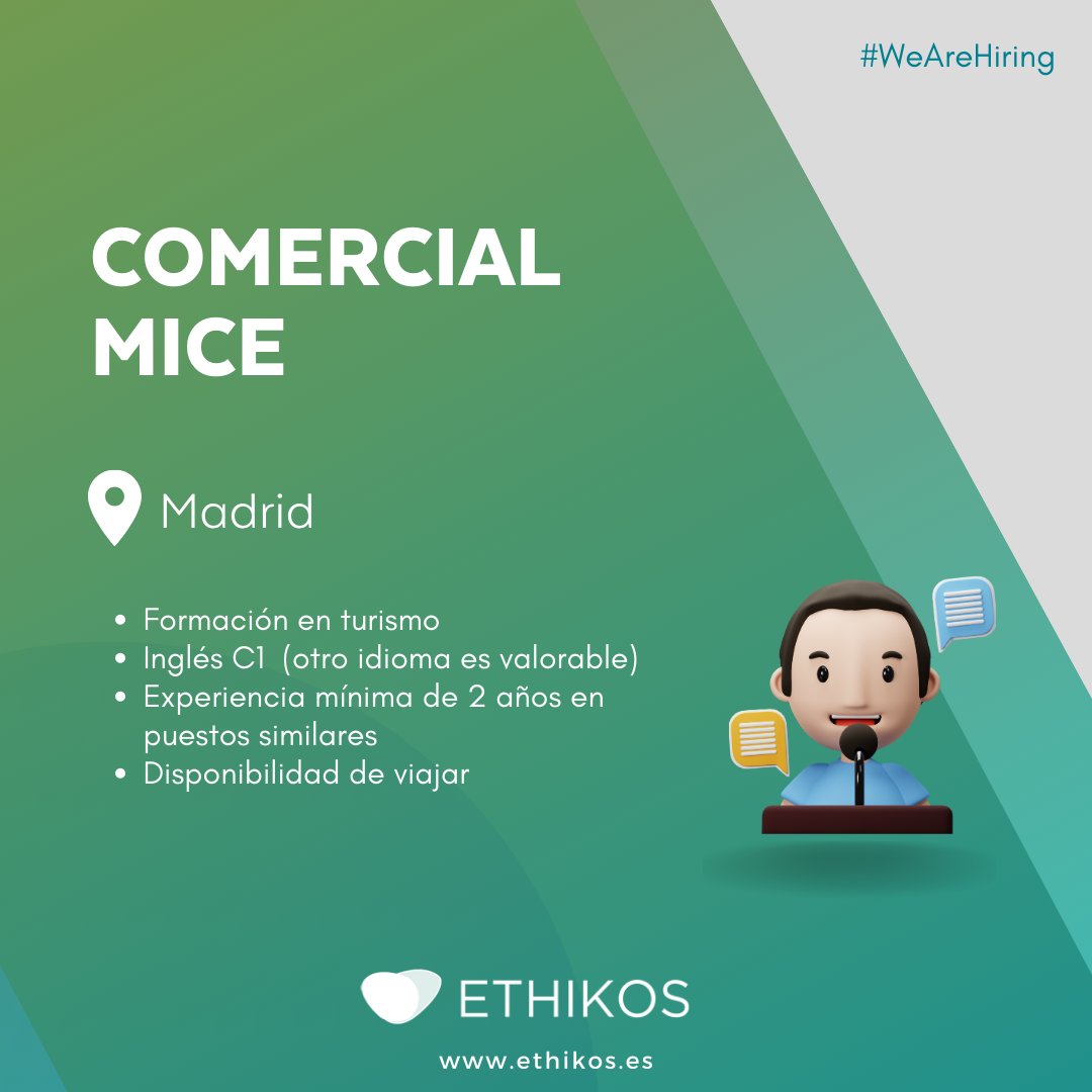 📢📢 Check our vacancies in the hotel sector 📢📢

We leave you these opportunities in a multinational company that you cannot miss! 
Apply here: jobs.ethikos.es/jobs

#ethikos #seleccioninclusiva #sectorhotelero #hotel #hiring