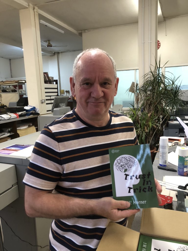 This is Bob from Quoin publishing in the Boro. Bob is holding my book that he made. Thanks for making my book Bob.