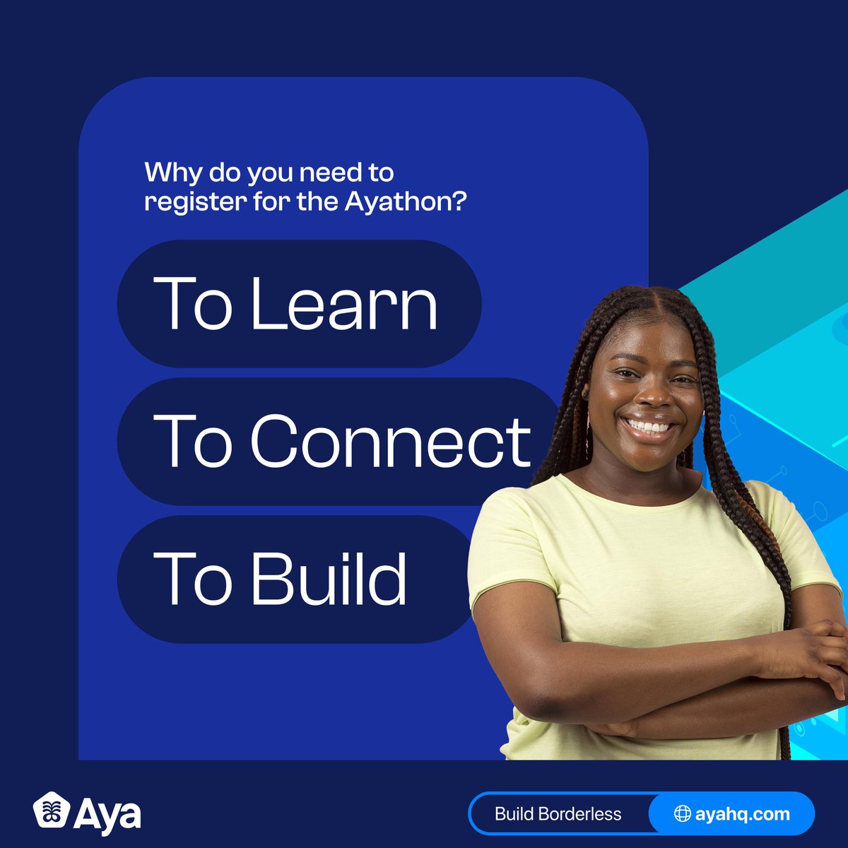 ayahq_'s tweet photo. Have you registered for Ayathon?!
This is an opportunity for you
To learn
To connect
And build something amazing
Registration is still ongoing
Be a part of those who are reshaping the world
Register now ππ½ https://t.co/ogz6MW6m9x
#web3 #blockchain #ayathon https://t.co/1mQuQrvehW