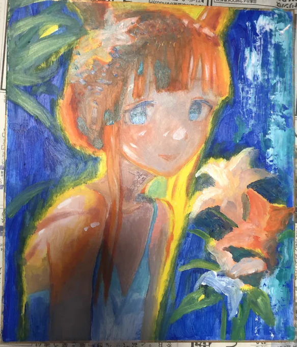 乾かしながらだから2枚同時に描いてる こっちも完成品載せなかったら察して下さい
