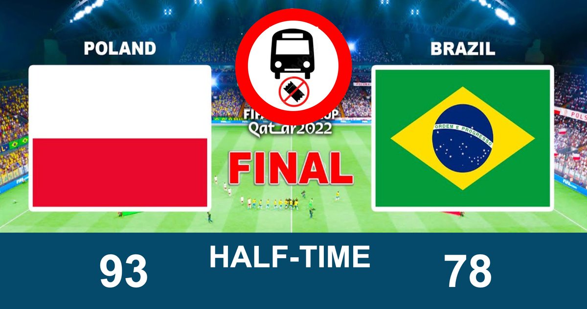PeterNorton12's tweet photo. FAFR (fare-free) World Cup half-time scores: https://t.co/ifbh8g9Zly