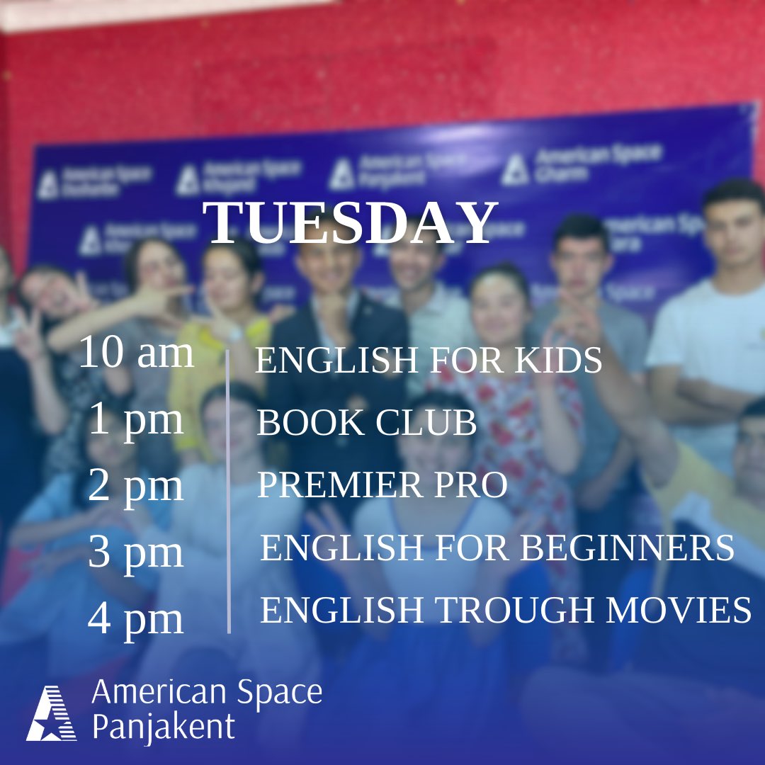 ASPanjakent's tweet photo. Greetings! 🤗

Glad to present you a new regular calendar of lessons at the American Space Panjakent.✨

This calendar is specially designed for you to help you plan your English studies.📚 https://t.co/7I7NTtvfE0