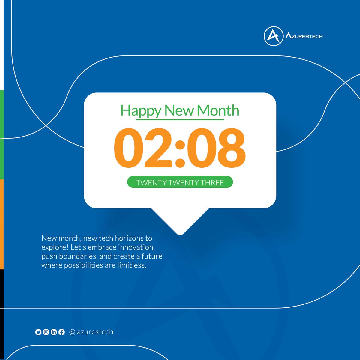 azurestech's tweet image. Embrace the new month with open arms and an open mind. Let technology guide your journey ahead. Stay curious, stay innovative, and let your tech-driven dreams take flight. Happy new month of possibilities! 🚀🌟 #TechJourney #NewMonth #azurestech