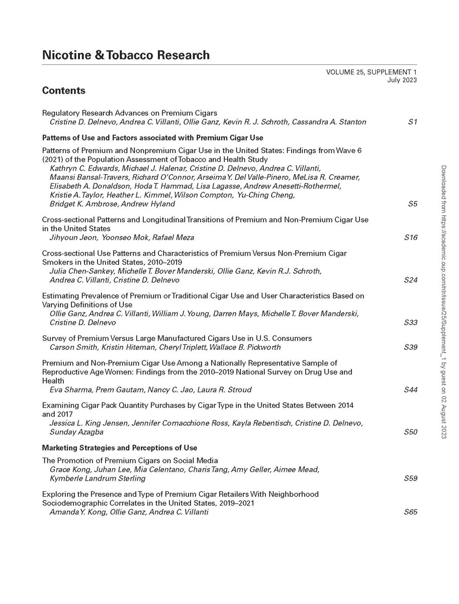 NTR_Journal's tweet image. 🔥Check out🔥 our latest supplement on 
Regulatory Research Advances on Premium Cigars

Featuring work from @CrisDelnevo @otg2014 @JuliaChenSankey @JessKingJensen @MBoverManderski @AmandaYKong and many more

academic.oup.com/ntr/issue/25/S…