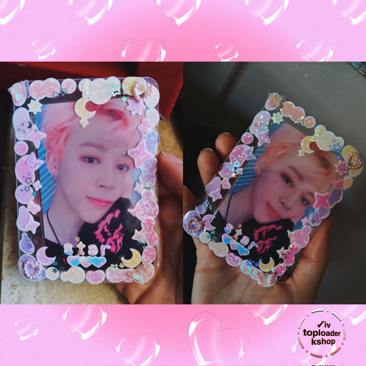 Vivtoploader's tweet photo. Fino al 6 agosto tutti i toploader decorati disponibili più se scegli di personalizzarli ne paghi 2 al prezzo di 1.
Non perdere questa occasione e acquista!
Guarda questo bellissimo toploader personalizzato per jimin fragolina💖 https://t.co/lTAdB7QGwV